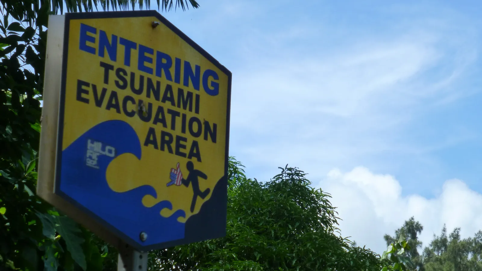 Hawaii – Tsunami Evacuation Area Warnschild