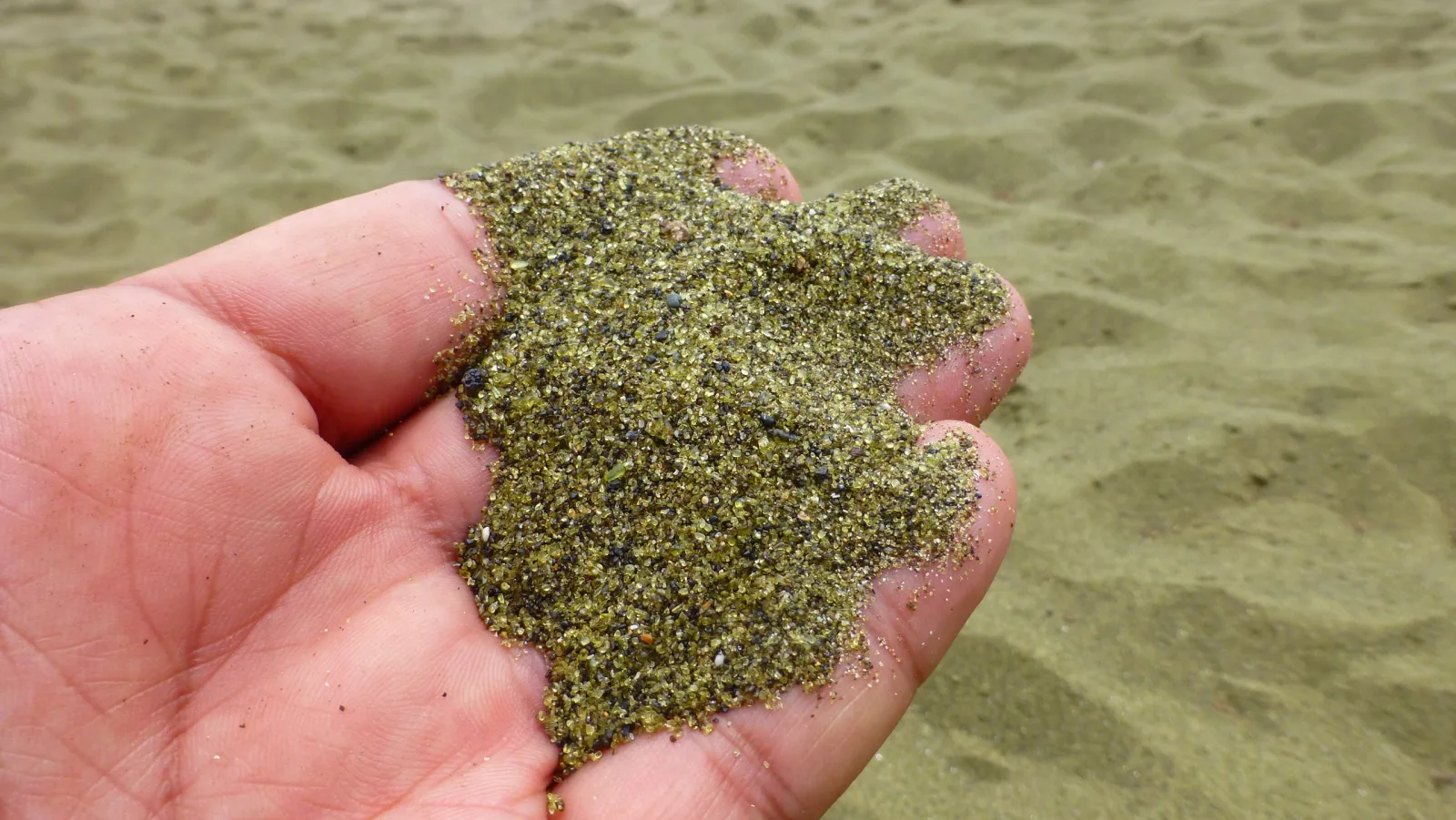 Papakōlea Beach, Hawaii – Grüner Olivin-Sand